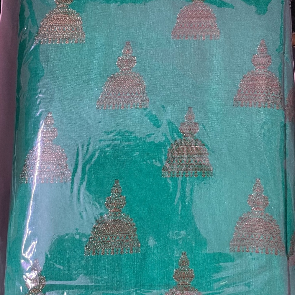 Green Silk Saree with Zari woven thread work and elegant rich pallu - Picture 5 of 5